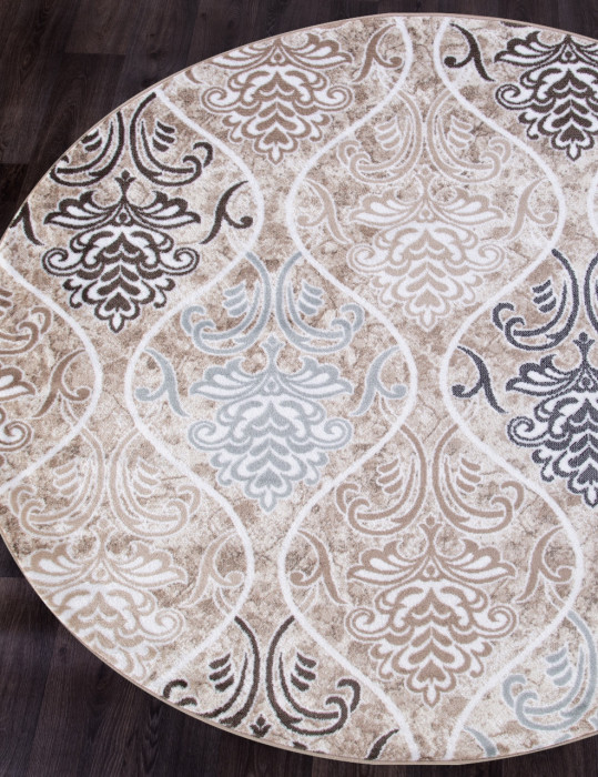 Ковер d310 - CREAM-BROWN - Круг - коллекция VALENCIA DELUXE