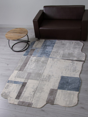 Ковер 00838T - GREY / BLUE - Прямоугольник - коллекция SAFIR