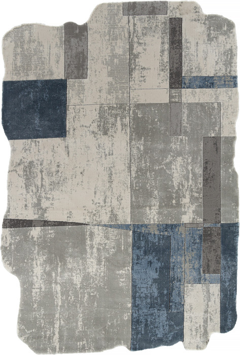 Ковер 00838T - GREY / BLUE - Прямоугольник - коллекция SAFIR