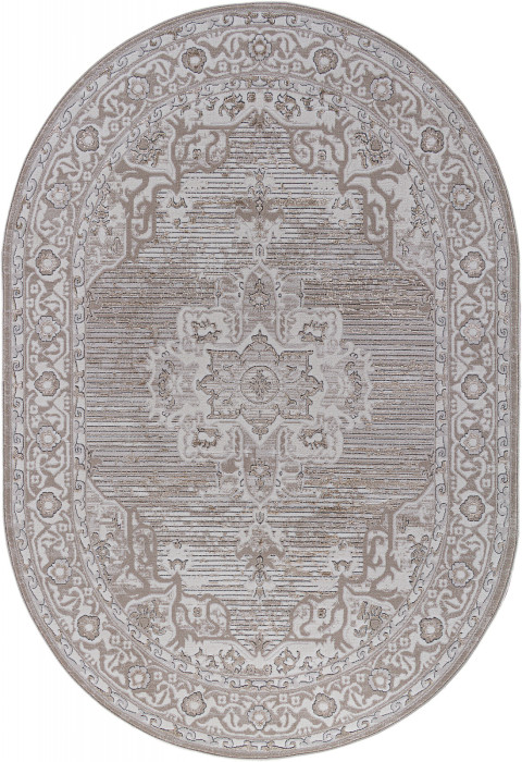 Ковер 04089A - CREAM HB / LIGHT GRI HB - Овал - коллекция NOVA