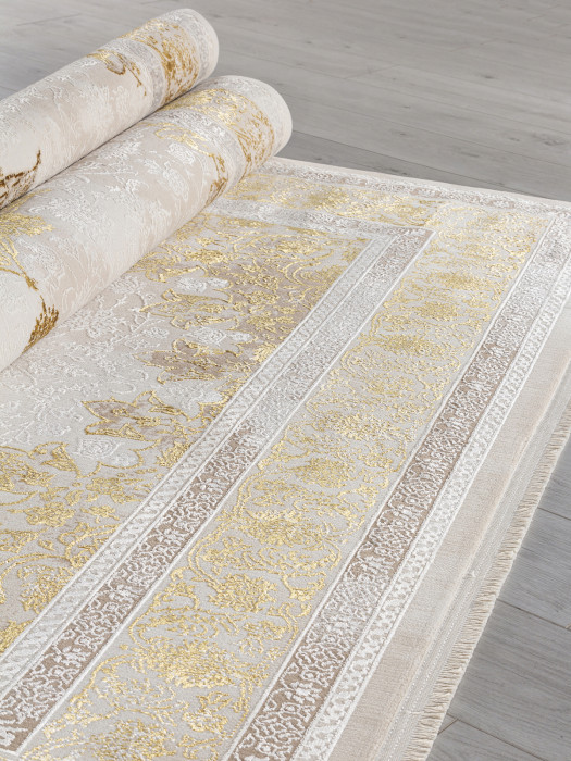 Ковер A064A - CREAM / GOLD FDY - Прямоугольник - коллекция ZARINA