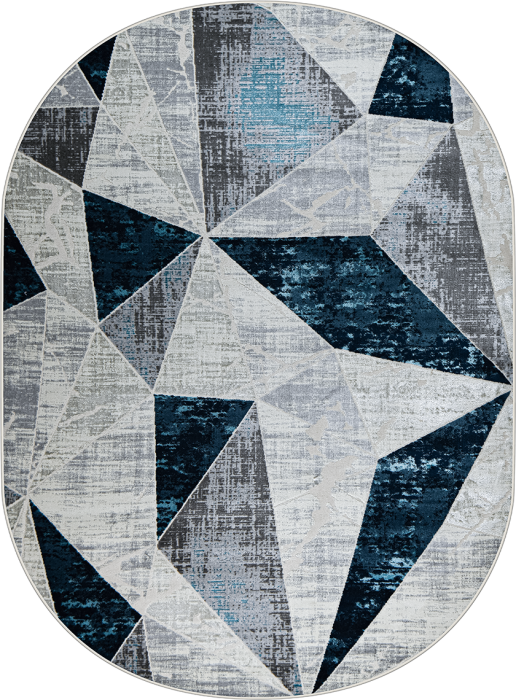 Ковер 37515A oval BLUE FLS / L.GREY