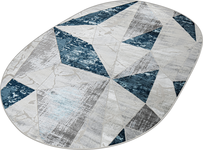 Ковер 37515A oval BLUE FLS / L.GREY