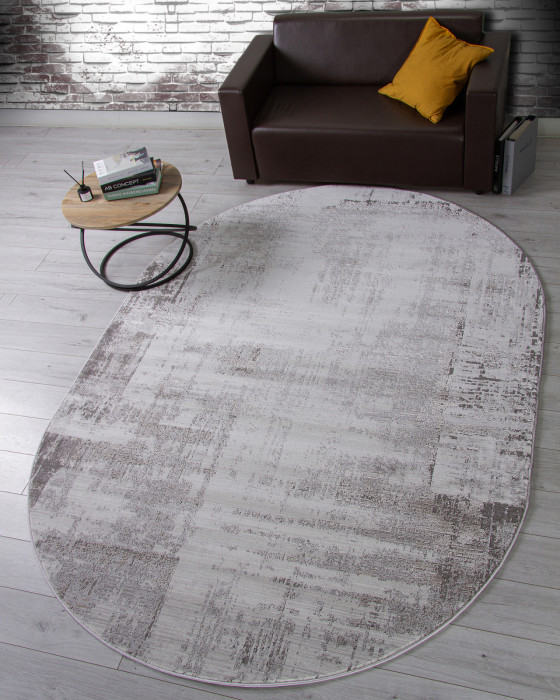 Ковер F237 - GRAY-BEIGE - Овал - коллекция GRAFF