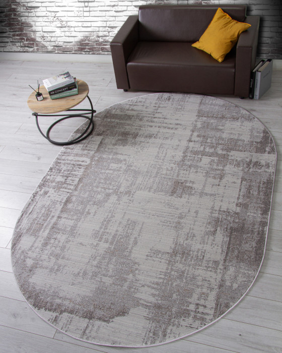 Ковер F237 - GRAY-BEIGE - Овал - коллекция GRAFF