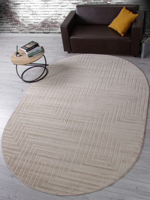 Ковер F412 - LIGHT BEIGE - Овал - коллекция DIOS