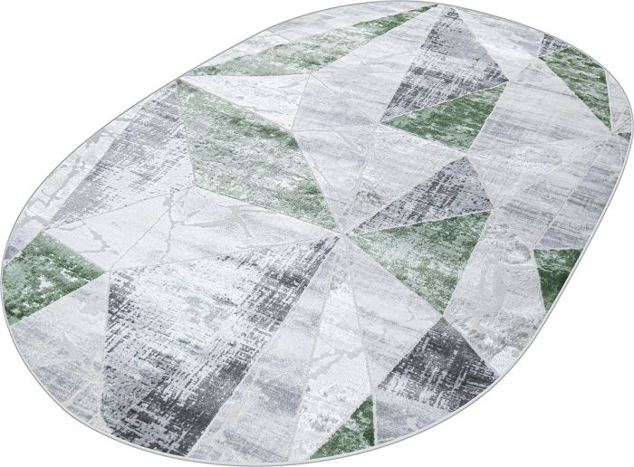 Ковер 37515A oval GREEN FLS / L.GREY