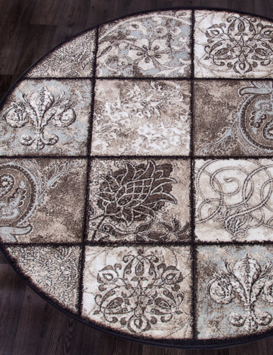 Ковер d328 - BROWN - Круг - коллекция VALENCIA DELUXE