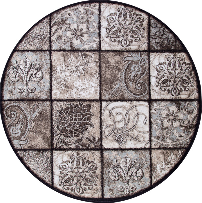 Ковер d328 - BROWN - Круг - коллекция VALENCIA DELUXE