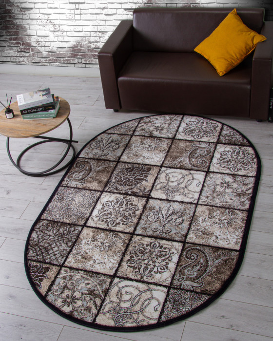 Ковер d328 - BROWN - Овал - коллекция VALENCIA DELUXE