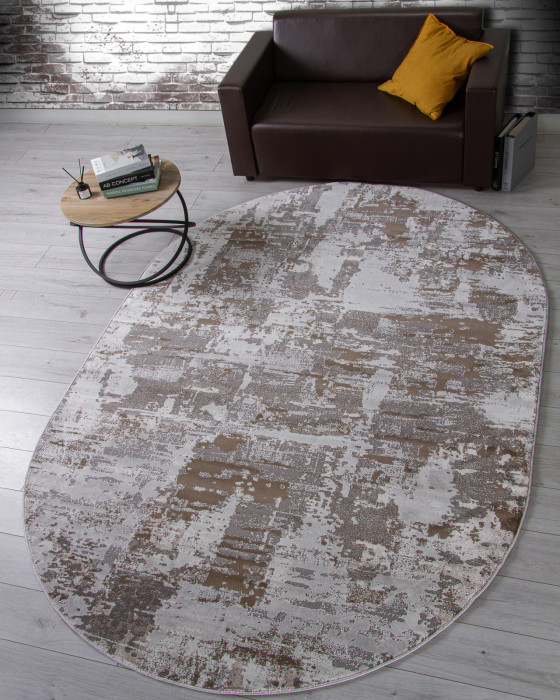 Ковер F238 - GRAY-BEIGE - Овал - коллекция GRAFF