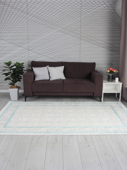 Ковер 9255A - S.L.GREY / P.TURQUOISE - Прямоугольник - коллекция AMELI