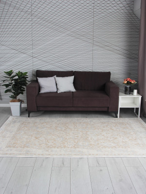 Ковер 9256A - S.BEIGE / P.WHITE - Прямоугольник - коллекция AMELI