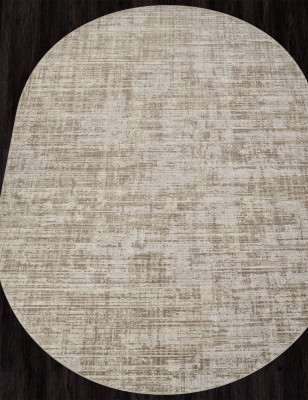 Ковер F415AE - BEIGE / L.BROWN - Овал - коллекция AFINA