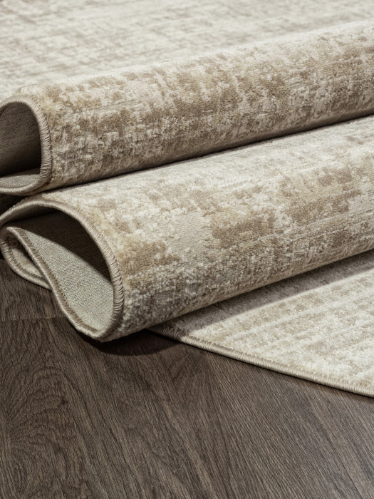 Ковер F415AE - BEIGE / L.BROWN - Овал - коллекция AFINA