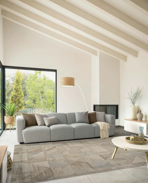 Ковер F416AD - BEIGE / L.BROWN - Прямоугольник - коллекция AFINA