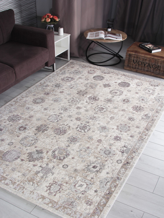 Ковер 9312A - S.WHITE / P.LILAC - Прямоугольник - коллекция LILY