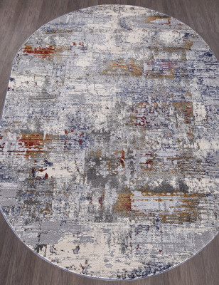 Ковер 5038A - COKEN D.GREY / BLUE - Овал - коллекция MARDAN