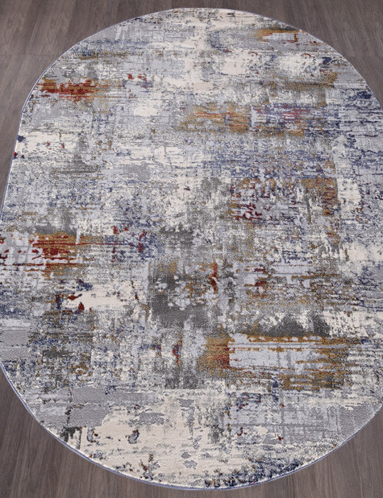 Ковер 5038A - COKEN D.GREY / BLUE - Овал - коллекция MARDAN