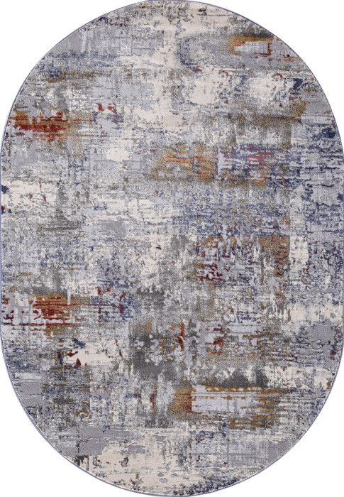Ковер 5038A - COKEN D.GREY / BLUE - Овал - коллекция MARDAN
