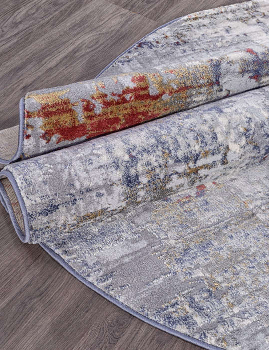 Ковер 5038A - COKEN D.GREY / BLUE - Овал - коллекция MARDAN