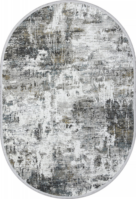 Ковер C269AJ - GREY / BLUE - Овал - коллекция LORENZO
