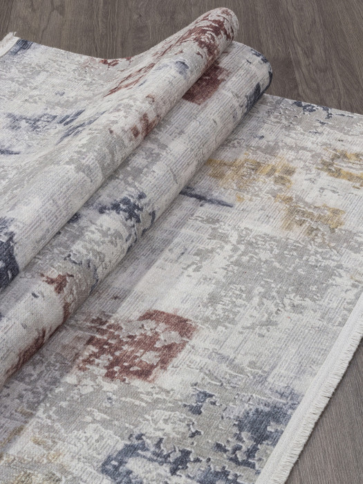 Ковер AB105A - GREY / RED - Прямоугольник - коллекция LOTUS