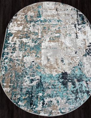 Ковер 01632A - GREY / TURQUOISE - Овал - коллекция PARADIZE