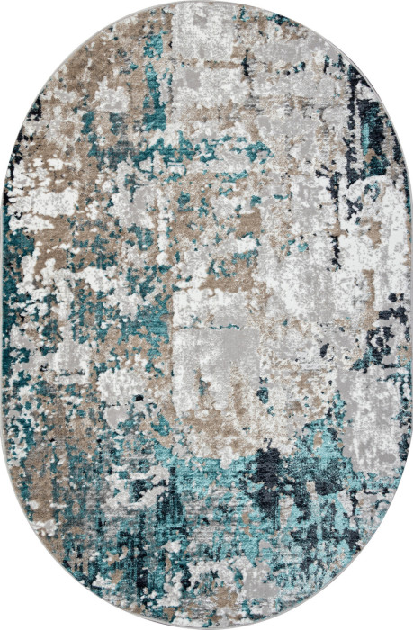 Ковер 01632A - GREY / TURQUOISE - Овал - коллекция PARADIZE