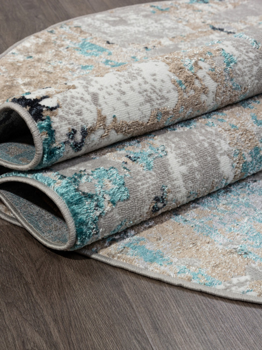 Ковер 01632A - GREY / TURQUOISE - Овал - коллекция PARADIZE