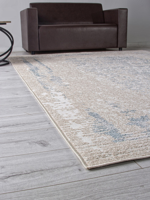 Ковер F328 - BEIGE-BLUE 2 - Прямоугольник - коллекция DONA