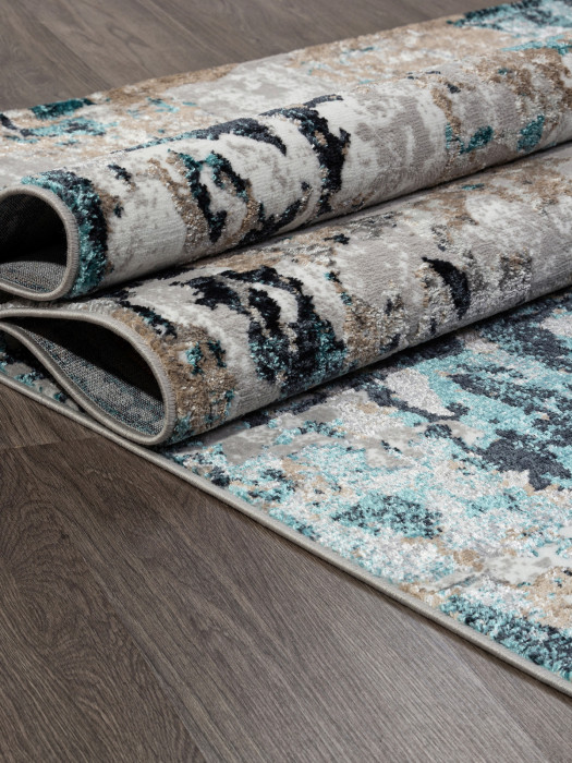 Ковер 01632A - GREY / TURQUOISE - Прямоугольник - коллекция PARADIZE