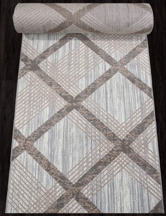 Ковер F351 - CREAM-BLUE - Дорожка - коллекция SIERRA