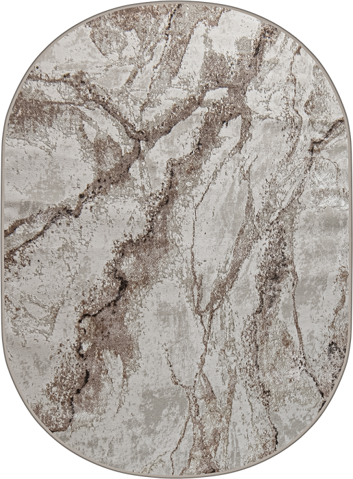 Ковер 38552A oval BROWN FLS / CREAM FL