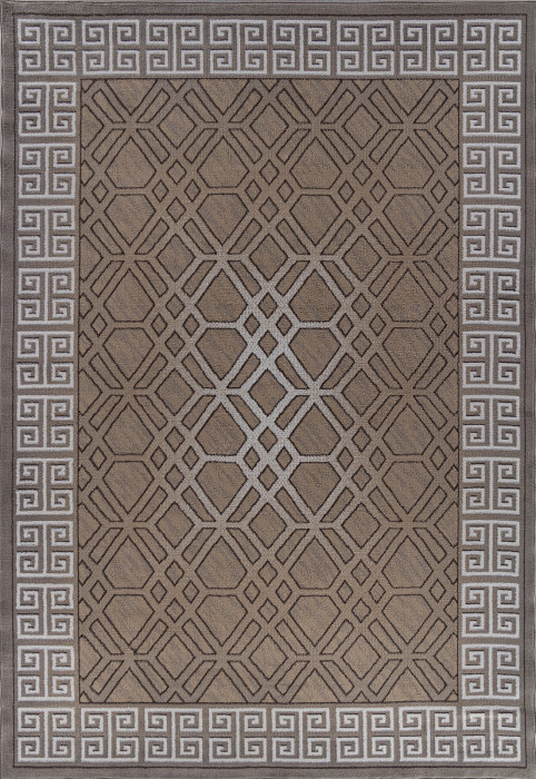 Ковер 06027A - BEIGE / DARK VIZON - Прямоугольник - коллекция PRAGA