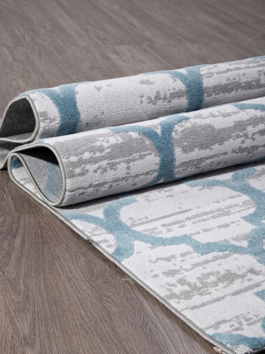 Ковер M012A - D.GREY SHRINK / L.BLUE HEATSET - Прямоугольник - коллекция VALENTINO