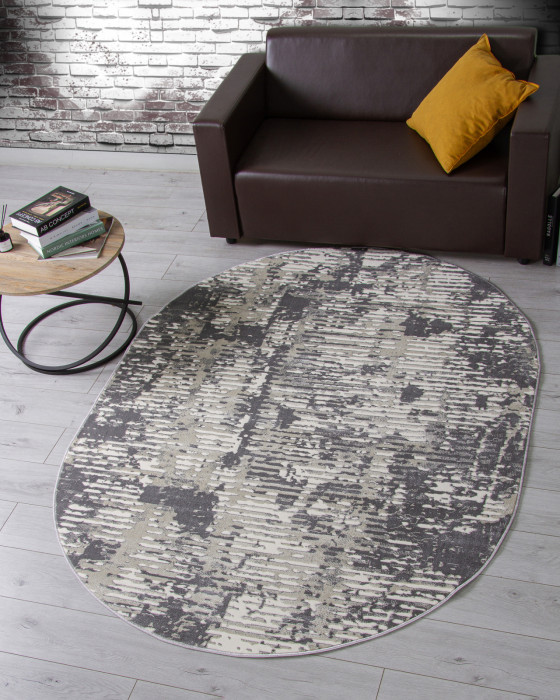 Ковер D999 - CREAM-GRAY - Овал - коллекция ATLANTIS