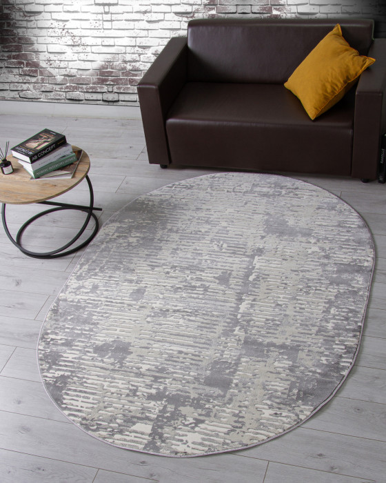 Ковер D999 - CREAM-GRAY - Овал - коллекция ATLANTIS