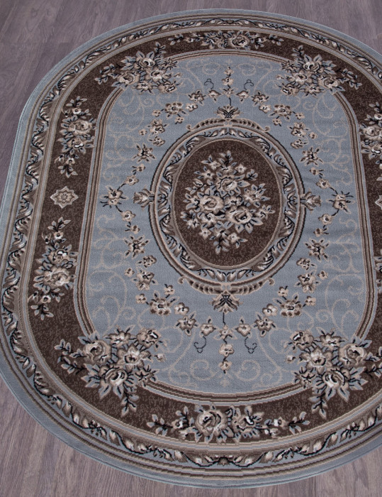 Ковер 5444 - BLUE-BROWN 2 - Овал - коллекция SIERRA
