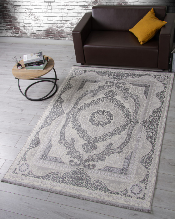 Ковер 3098G - GREY / GREY - Прямоугольник - коллекция LORA