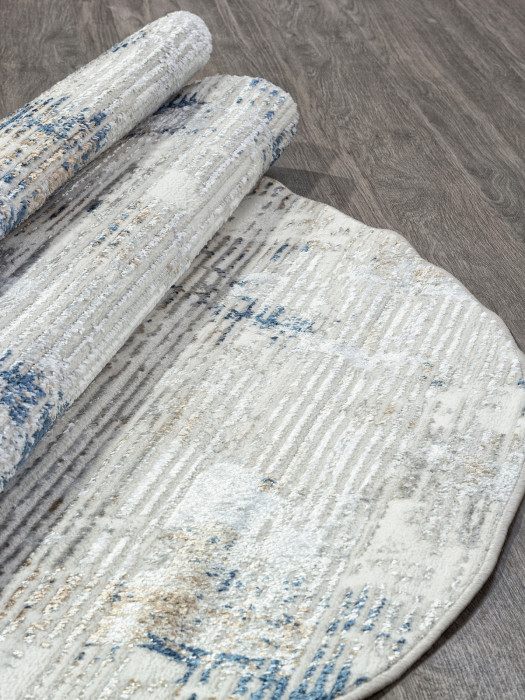 Ковер DA492 - 635 CREAM / NAVY - Овал - коллекция ANTEP