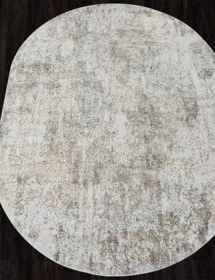 Ковер 02475H - DK.BEIGE / GREY - Овал - коллекция SAFARI