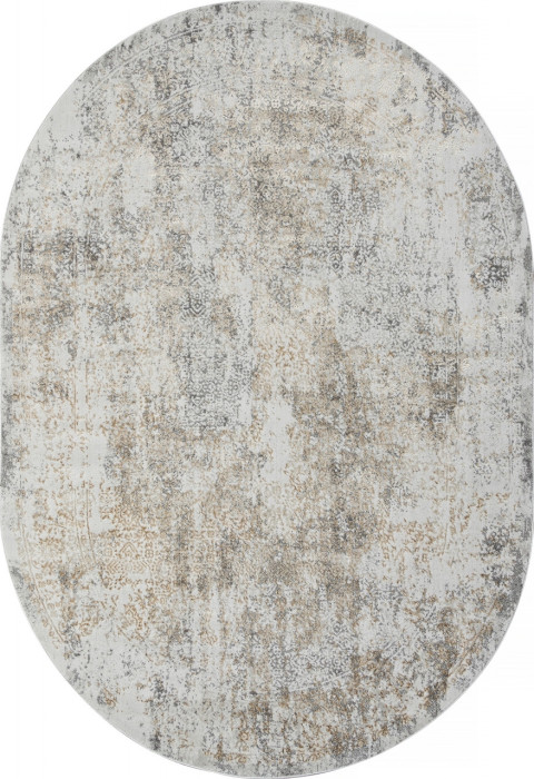 Ковер 02475H - DK.BEIGE / GREY - Овал - коллекция SAFARI