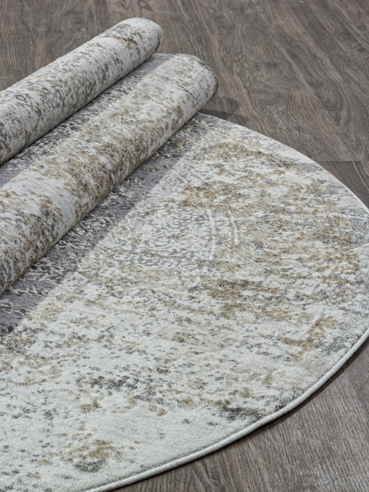 Ковер 02475H - DK.BEIGE / GREY - Овал - коллекция SAFARI