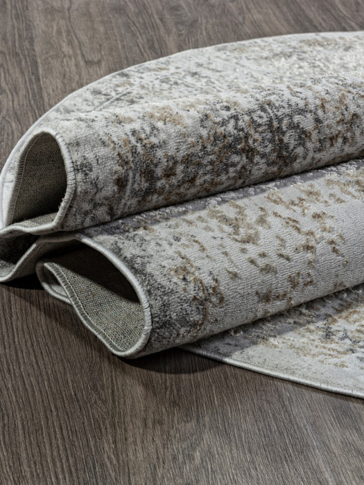 Ковер 02475H - DK.BEIGE / GREY - Овал - коллекция SAFARI