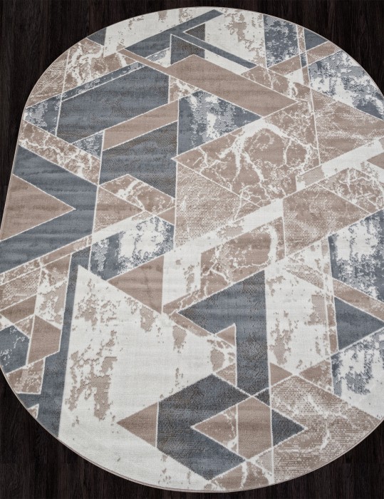 Ковер F354 - BEIGE-BLUE - Овал - коллекция SIERRA