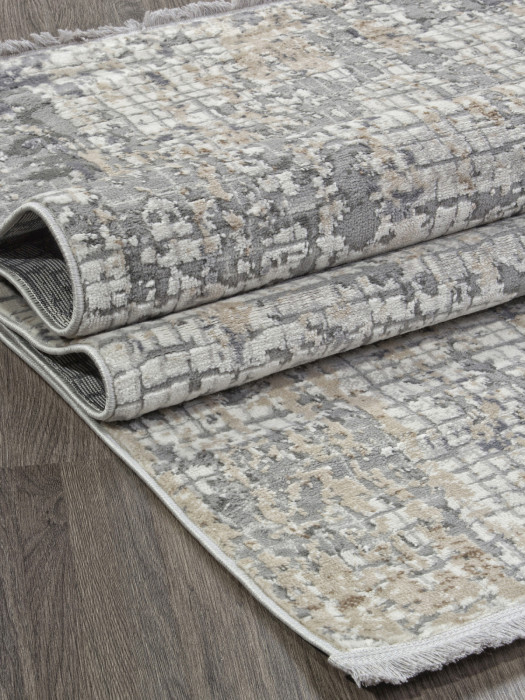 Ковер 23539A - GREY / CREAM - Прямоугольник - коллекция ALANYA
