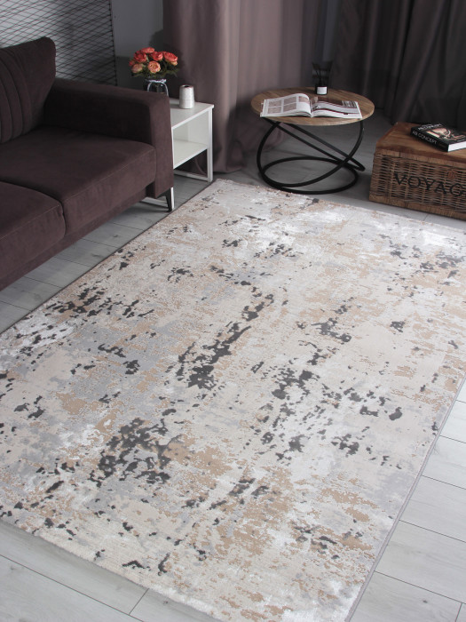 Ковер 5575A - S.BEIGE / P.WHITE - Прямоугольник - коллекция AMELI