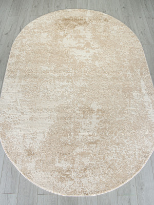 Ковер M028A - LIGHT BEIGE / BEIGE - Овал - коллекция SIESTA