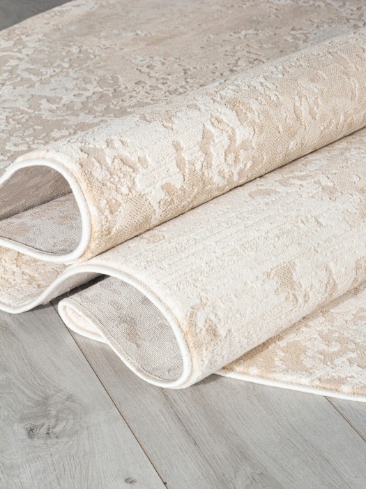 Ковер M028A - LIGHT BEIGE / BEIGE - Овал - коллекция SIESTA